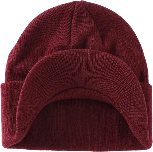 Vista 17 de Home Prefer - Gorro de invierno para hombre con visera, cálida y doble punto.