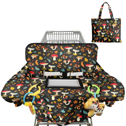 Vista 13 de Funda para carrito de compras para bebé 2 en 1 Funda para silla alta con arnés de seguridad Multifuncional Patrón de manchas blancas Cubiertas