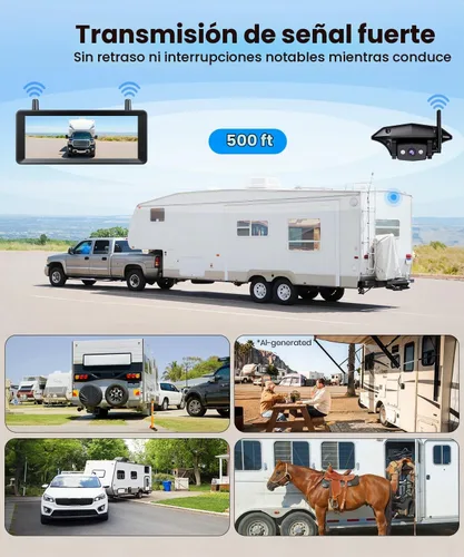 Vista 5 de AUTO-VOX Cámara de respaldo inalámbrica RV Plug and Play compatible
