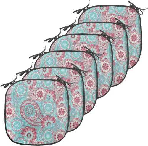 Vista 86 de Ambesonne Flamingo - Cojín de asiento para silla, diseño de fantasía exótica con elementos de vida silvestre hawaiana en colores pastel, acolchado