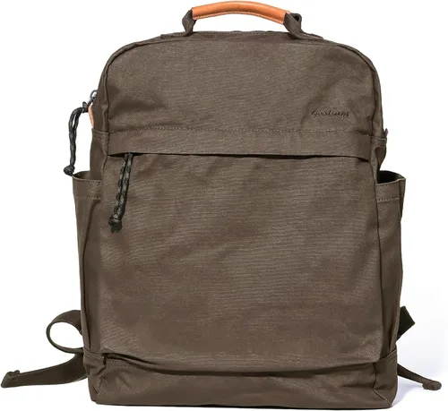 Vista 10 de Mochila de lona Gootium para mujeres, estilo vintage con cierre de cremallera, mochila casual para hombres, de tela, para viajes al aire libre