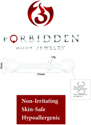Vista 2 de Forbidden Body Jewelry 14G -16G - Retenedores flexibles para piercing de grado hospitalario PTFE para embarazo MRI cirugía y más