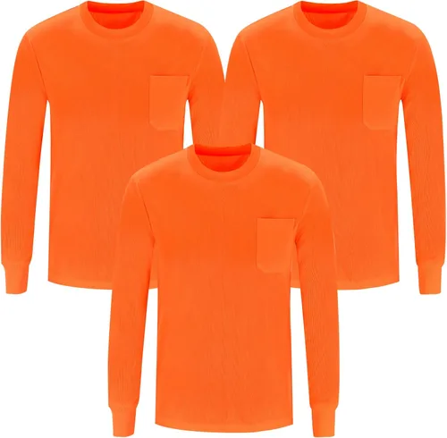 Vista 17 de A-SAFETY Playera de manga larga de seguridad de alta visibilidad, personalizable con logotipo (XS-6XL)