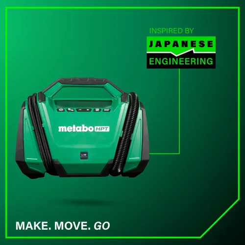 Vista 17 de Metabo HPT Inflador de doble función inalámbrico multivoltios de 18 V, inflador de aire portátil con modos de alta presión y alto volumen, presión