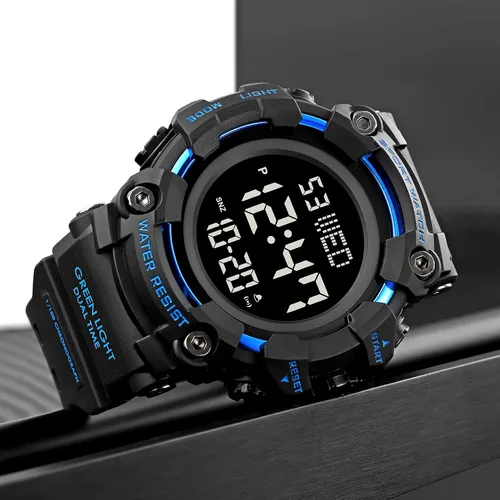 Vista 7 de Gosasa Relojes militares deportivos para hombre con forma de avión digital con luz LED impermeable