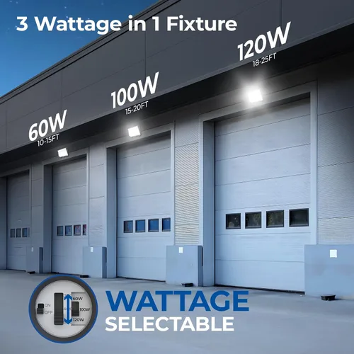 Vista 3 de CINOTON Paquete de luz LED conmutable de pared de 120 W/100 W/60 W con sensor de atardecer a amanecer, 3CCT 5000K/4000K/3000K, [100-277V] IP65