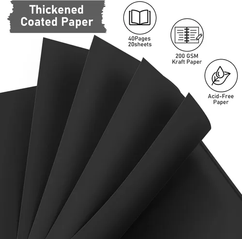 Vista 4 de GOTIDEAL Álbum de recortes de 7 x 7 pulgadas con marcadores metálicos, 40 páginas, álbumes de fotos de papel kraft para bodas y aniversarios