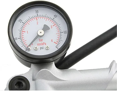 Vista 3 de Hill Country Customs Bomba de choque de aire de 60 PSI con mango de metal para suspensión trasera Harley - HC-AP