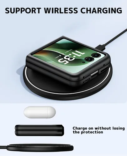 Vista 6 de NINKI Funda para Motorola Razr 2025/2024 con función atril y protector de pantalla, funda delgada de cuero a prueba de caídas Razr60 para Motorola