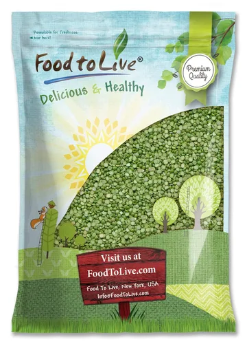 Vista 7 de Guisantes verdes divididos, 12 onzas, verificados sin OMG, secos, veganos, kosher, a granel. Fácil de cocinar. Rico en proteínas, fibra, minerales