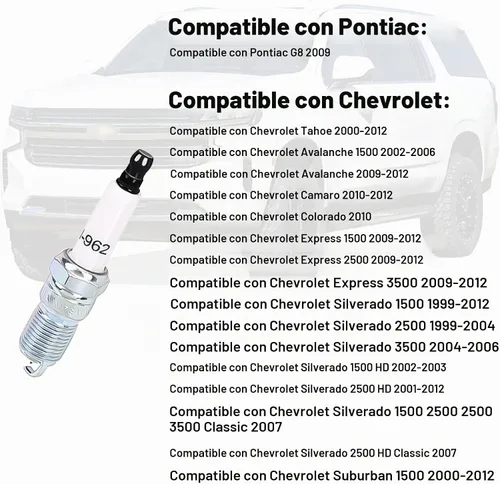 Vista 5 de Juego de cables de bujía 41-962 y cables de bujía 9748HH compatible con motores Chevy 5.3 LS2 LS3 LS4 LS7 - para Escalade Chevrolet Silverado