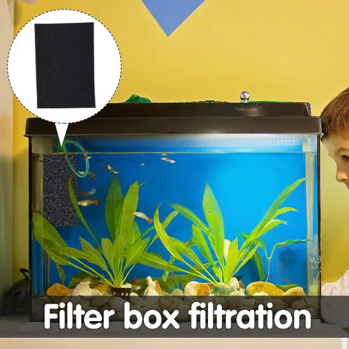 Vista 6 de Honoson Paquete de 4 almohadillas de filtro de esponja biológica para acuario, almohadillas de filtro de espuma de celda abierta para acuario