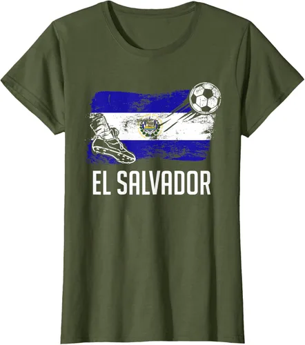 Vista 88 de Camiseta salvadoreña con bandera de fútbol salvadoreño