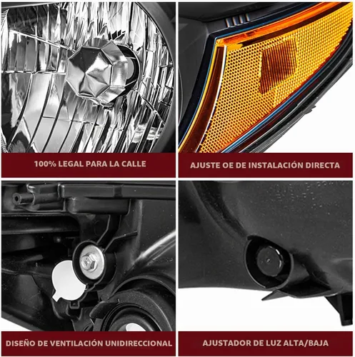 Vista 5 de JSBOYAT Conjunto de Faros Delanteros de Reemplazo para Honda CR-V 2012-2014 Faro Delantero Lámpara Halógena con Bombillas, Carcasa Negra con Carcasa