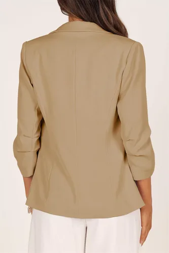 Vista 6 de Cicy Bell Chaqueta casual para mujer, manga 34, frente abierto, cárdigan para trabajo y oficina