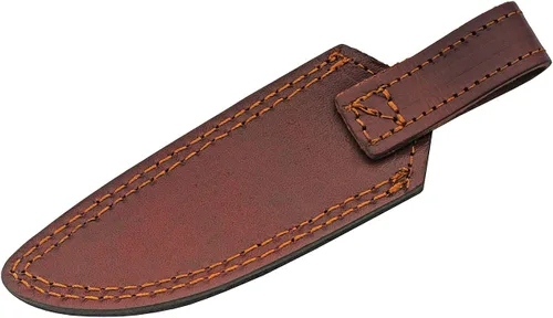Vista 8 de Szco Supplies Cuchillo de caza exótico de madera torcida naranja de 8 pulgadas con funda