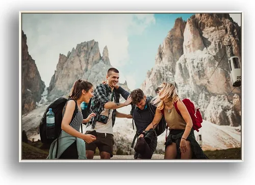 Vista 11 de SIGNFORD Lienzo enmarcado personalizado, arte de pared personalizado con fotos de tus amigos, impresas digitalmente, 16 x 16 pulgadas, marco negro