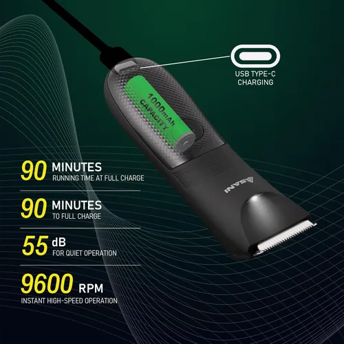 Vista 4 de Manscape - Recortadora de pelo corporal e ingle para hombres, afeitadora recargable USB-C con hoja de cerámica, luz LED, IPX7 impermeable