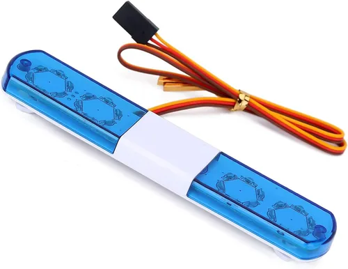 Vista 26 de 2 luces LED ultra brillantes de policía, lámpara estroboscópica de flash giratorio, 5 modos para 1/8 1/10 1/14 RC coche extinción de incendios
