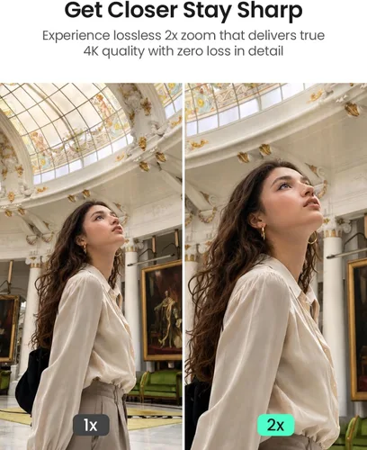 Vista 2 de Xtra Muse con microSD de 128 GB, cámara de vlogging con videos CMOS de 1 pulgada y 4K/120fps, cámara de bolsillo con estabilizador de cardán de 3