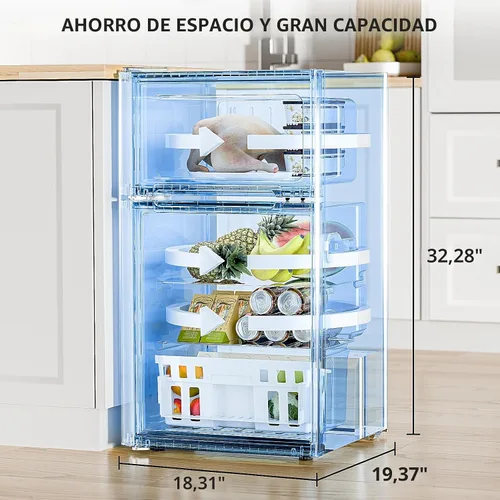 Vista 6 de Antarctic Star - Refrigerador compacto con congelador, mini refrigerador de 2 puertas, estante ajustable, termostato ajustable, para dormitorio