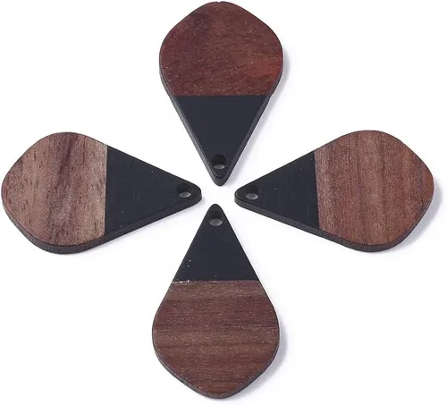 Vista 14 de Mega Pet Colgante de resina y madera de nogal para hacer joyas de bricolaje
