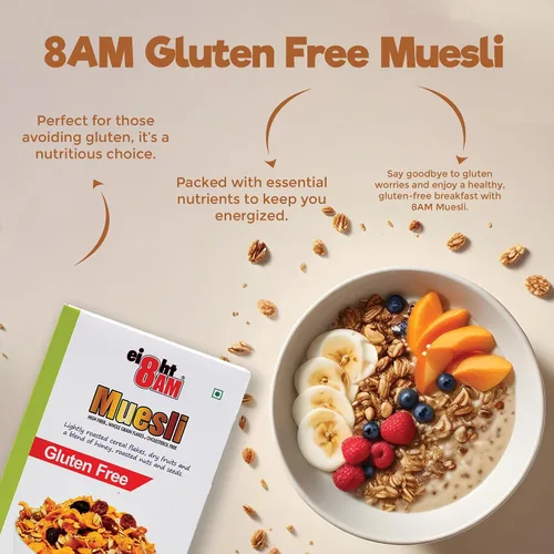 Vista 5 de 8AM Muesli Frutas secas sin gluten y una mezcla de nueces y semillas tostadas con miel