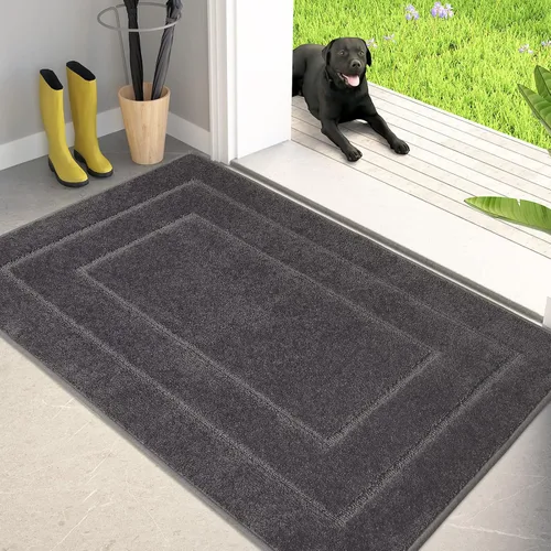 Vista 21 de PURRUGS Tapete para puerta que atrapa la suciedad, 20 x 31.5 pulgadas, antideslizante, lavable a máquina, tapete de entrada para perro, tapete
