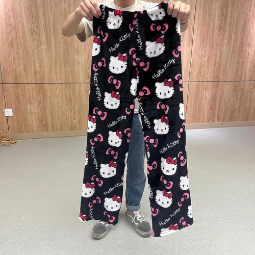 Vista 2 de TONYOPT Anime Pajamas for Women Girls Cute Cartoon Cat Print Flannel Christmas Halloween Kawaii Casual Sleep Pajama Pants