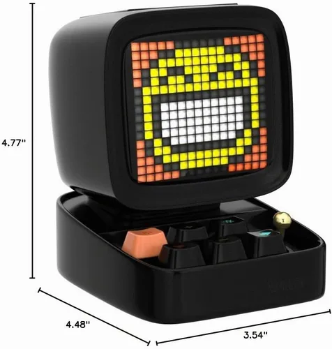 Vista 11 de Divoom Ditoo - Altavoz Bluetooth retro de arte pixelado con pantalla frontal de 16X16 LED controlada por aplicación (color negro)
