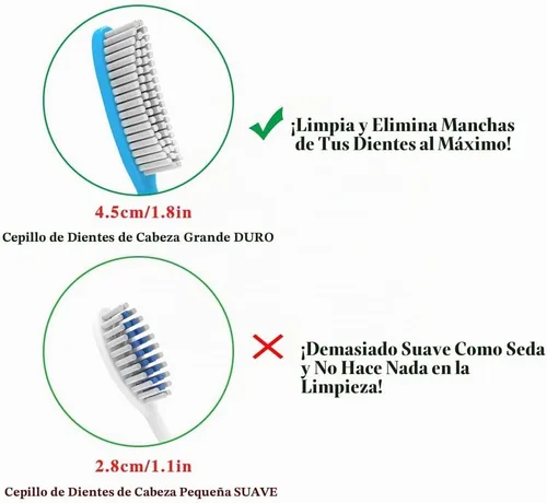 Vista 3 de DR PERFECT Cepillo de dientes extra duro y firme, cabeza grande y larga, blanqueador, paquete de 4