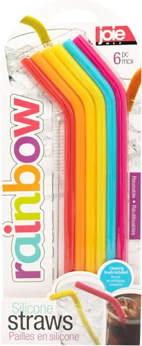 Vista 4 de Joie Pajitas de plástico reutilizables – Juego de 20 pajitas brillantes con cepillo de limpieza, sin BPA, ecológicas y aptas para lavavajillas