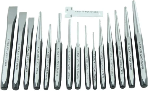 Vista 2 de K Tool International JUEGO DE PUNCHES Y CHISEL 15 PC. EN BANDEJA DE PLÁSTICO