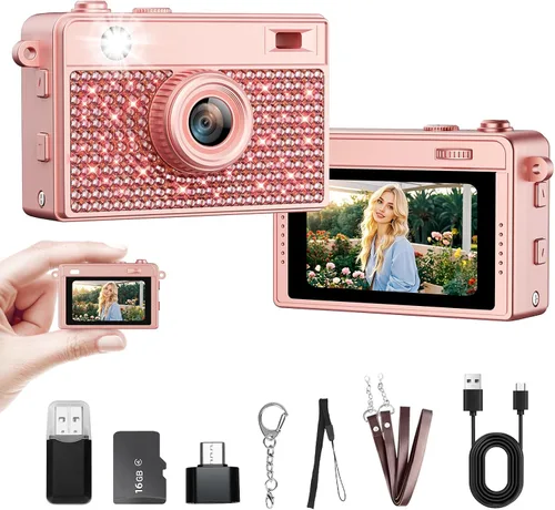 Vista 8 de Mini cámara con llavero: mini cámara digital HD de 2 MP con tarjeta de 16 GB y llaveros geniales, toma fotos y video a cualquier lugar, adecuada