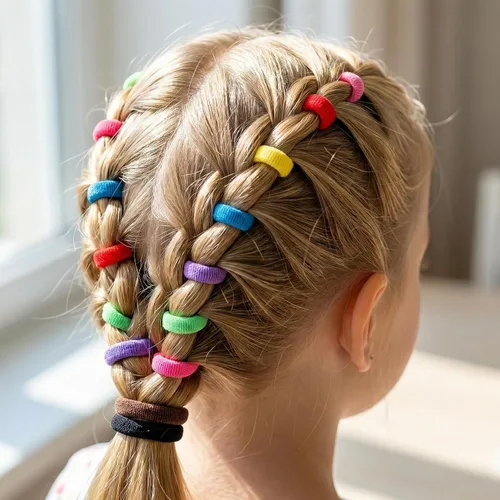 Vista 3 de 500 ligas para el cabello de bebé y niña, bandas elásticas para el cabello para niñas, 23 colores de algodón de caramelo, accesorios para el cabello