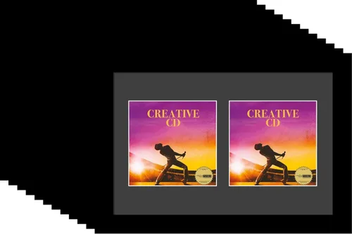 Vista 6 de Creative Picture Frames Marco de música artística de doble cubierta de CD de 8 x 12 pulgadas con paspartú negro de pie o exhibición de pared