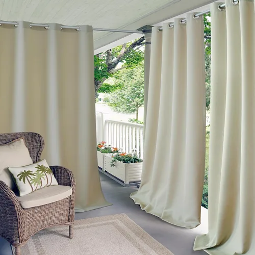 Vista 10 de Elrene Home Fashions Panel de cortina de ventana con ojales y protección UV para interiores y exteriores
