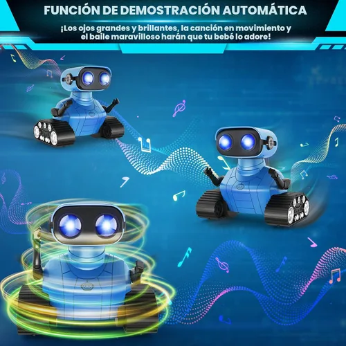 Vista 3 de Hamourd Juguetes robot para niños y niñas, robots emo recargables con control remoto con demostración automática, cabeza y brazos flexibles