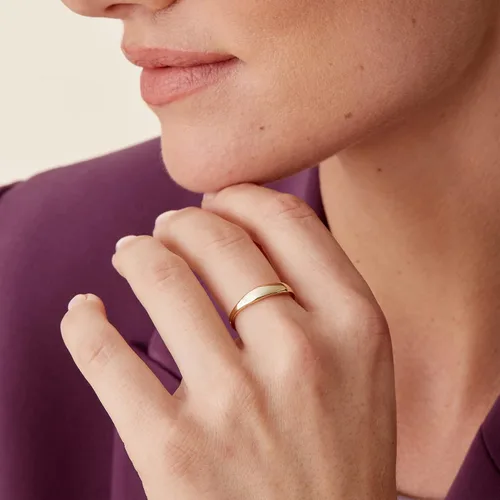 Vista 5 de PAVOI 14K Gold Plated Chunky Signet Ring for Women Women's Stackable Bands