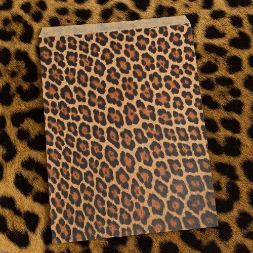 Vista 2 de 888 Display – 200 piezas de 8.5 x 11 pulgadas de papel de tono leopardo bolsas de regalo de compras