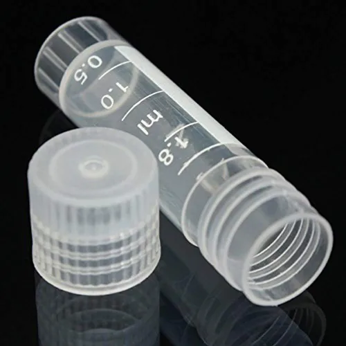 Vista 6 de CynKen Tubo criogénico criogénico de plástico graduado de 20pcs 0.1 fl oz con tapa