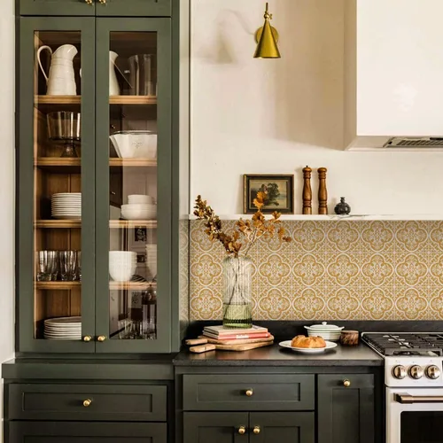 Vista 17 de Alwayspon Adhesivos de transferencia de azulejos de vinilo esmerilado para despegar y pegar, calcomanías autoadhesivas para azulejos de pared