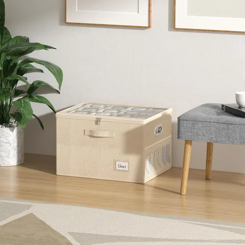 Vista 7 de Organizador de zapatos para armario, contenedores grandes de almacenamiento de zapatos con ventana transparente, contenedor de zapatos que ahorra
