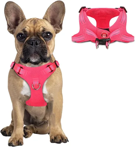 Vista 40 de Arnés para perro, arnés reflectante ajustable sin tirones, transpirable suave para perros pequeños y medianos, gatos, negro, XXS