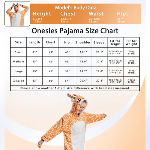 Vista 4 de Folisof Onesies Pajamas Unisex Adult Novelty One-Piece Cosplay Animal Sleepwear Homewear Halloween Costume for Women Men