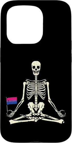 Vista 13 de Funda de regalo para iPhone 13 Pro Skeleton Yoga Namaste Bisexual Pride Flag Yogi LGBTQ Bi