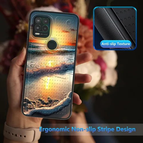 Vista 6 de Funda para Moto G Stylus 5G 2021 con protector de pantalla, a prueba de golpes, 2 en 1, parte trasera duradera de policarbonato duro texturizado