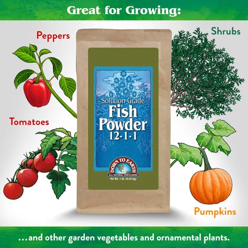 Vista 9 de Down to Earth All Natural Fertilizers Polvo de pescado de grado orgánico – Nitrógeno soluble en agua – Hace hasta 250 galones de fertilizante