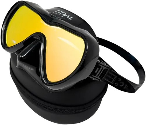 Vista 6 de Tidal Mask-Advanced - Máscara de buceo antivaho para buceo, snorkel, buceo libre y natación. Lente única de vidrio templado gran angular. Negro