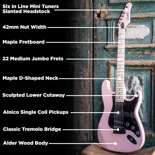 Vista 2 de Sawtooth Guitarras eléctricas de la serie Alder Wood (Apenas Aliso Rosa Zurdo)